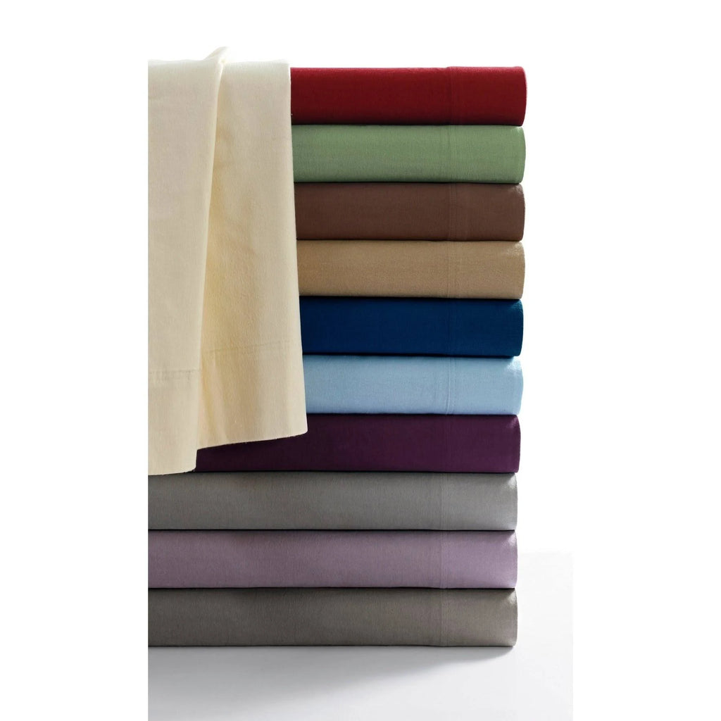 Deep Red Twin XL 3 Piece Flannel Sheet Set H669901