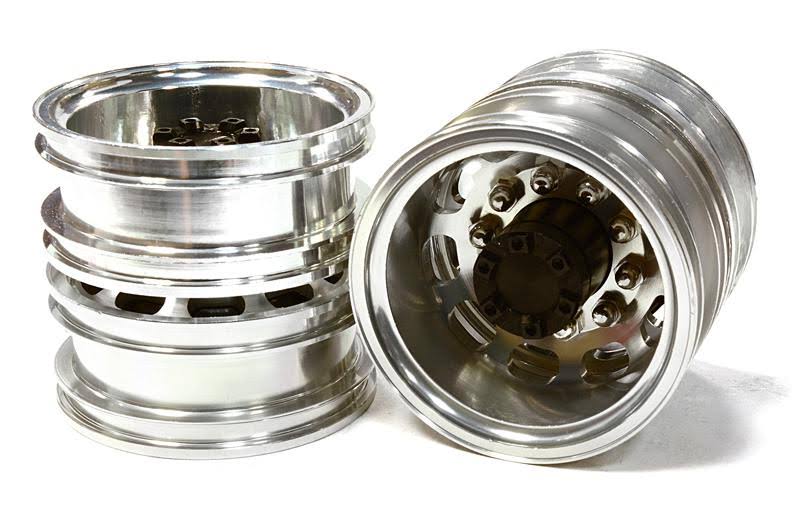 Machined Alloy Rear Dually Wheel (2) for 1/14 Scale Tractor Trucks V67274