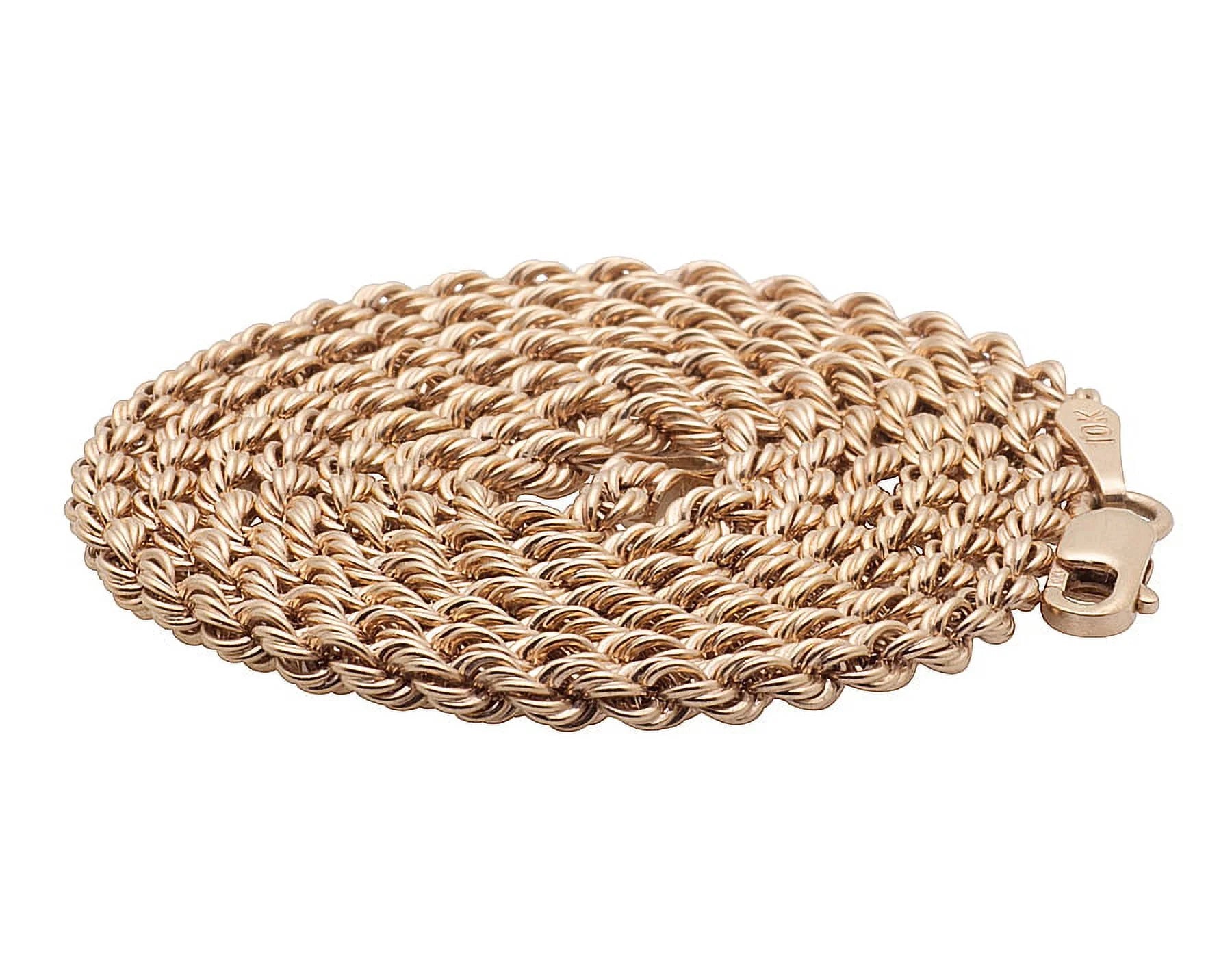 10K Rose Gold Rope Chain Necklace 18-24 Inches O162