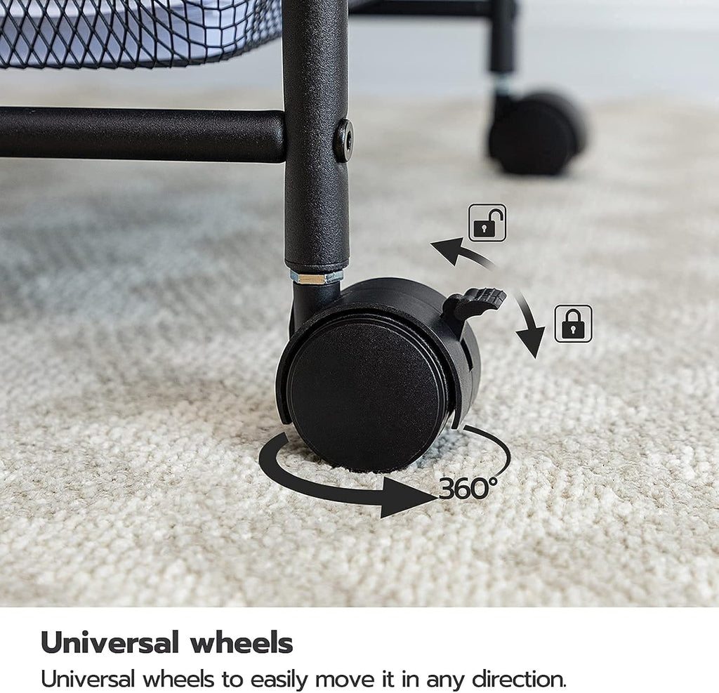 5 Tier Rolling Cart with Mesh Drawers and Wheels D335894