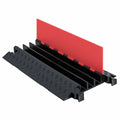 3 Channel Polyurethane Cable Protector with Dog Bone Connector, Orange Lid with Black Ramp K205