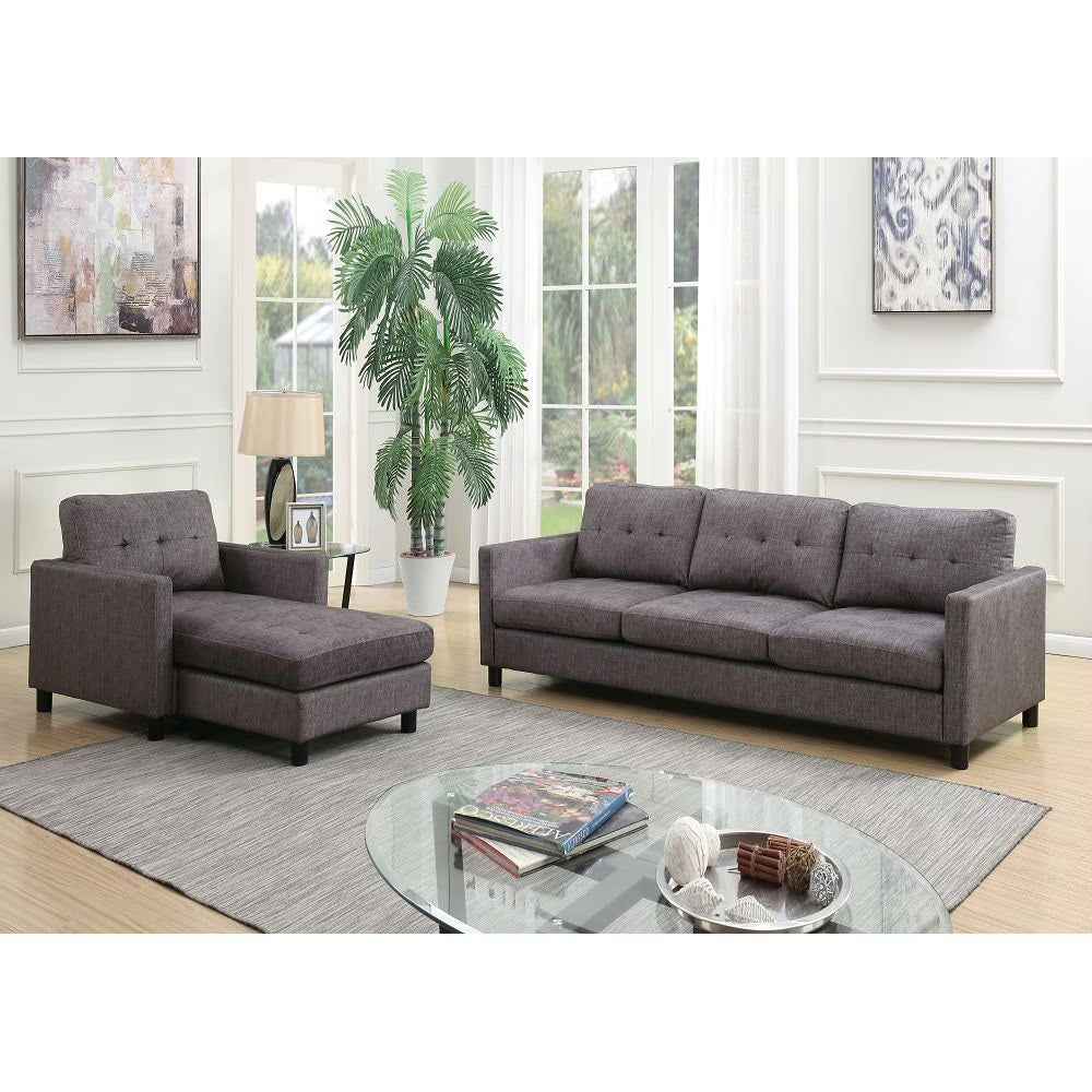 Gray Fabric Sectional Sofa T347
