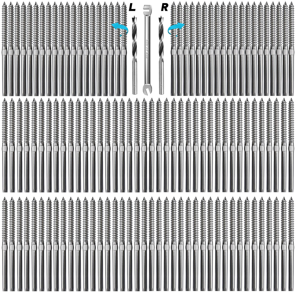 T316 Stainless Steel Swage Lag Screws for Deck Railing Hardware, 120 Packs X60123