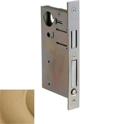 2.5 in. Pocket Door Privacy Mortise Body with Door Pull Satin Brass Black V43673