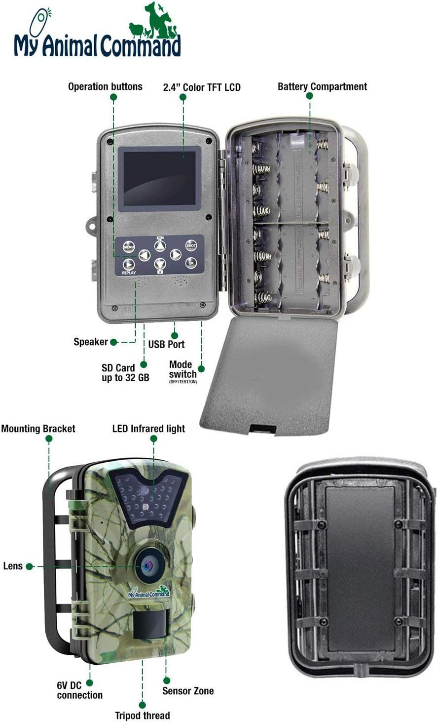 12MP Solar Trail Camera with Night Vision Motion Activated IP66 Waterproof 1080p V9940