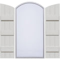 Rustic Faux Wood Shutters with Elliptical Arch Top D87118