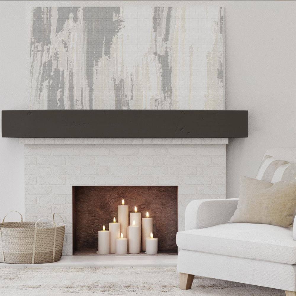 Natural Ash Knotty Pine Faux Wood Fireplace Mantel W948860