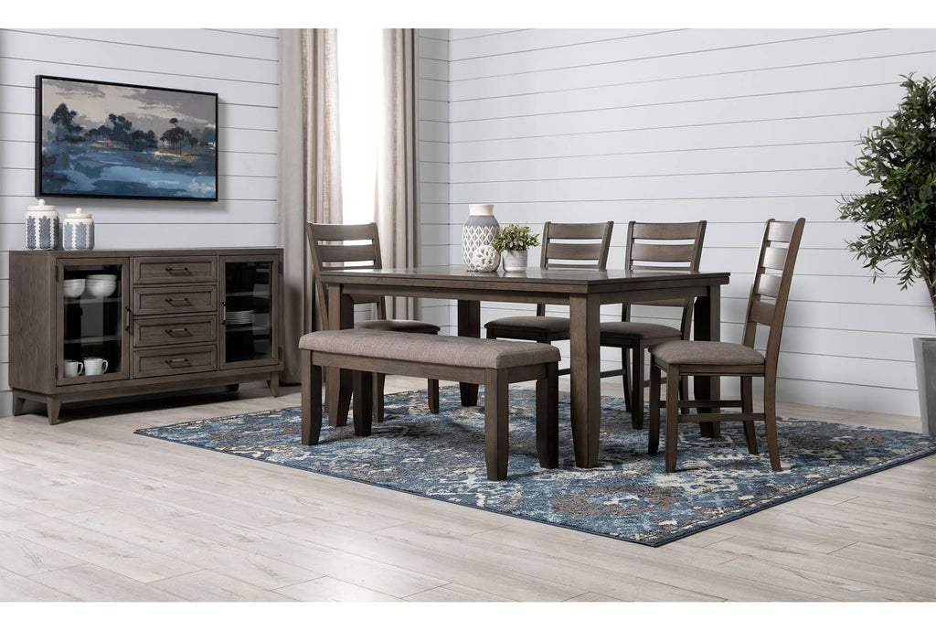 6 Piece Grey Wood Dining Set S23571
