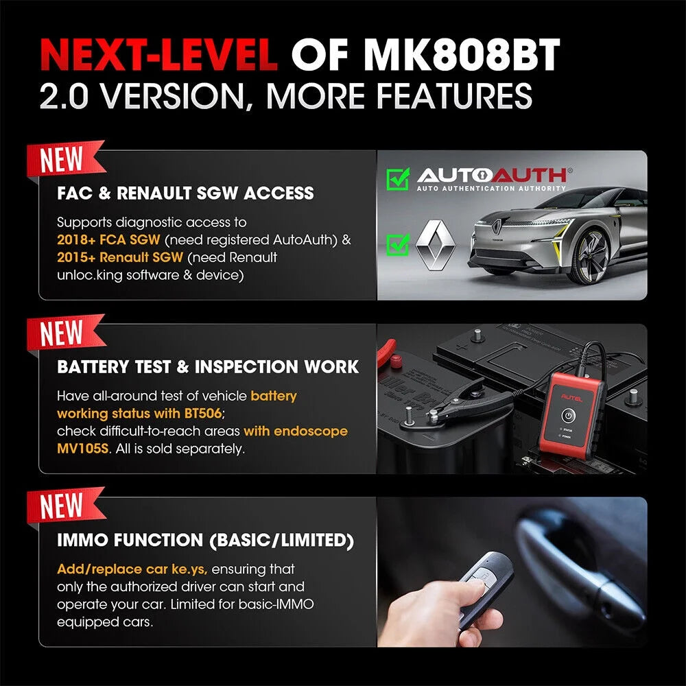 Autel Scanner MaxiCOM MK808K-BT Automotive Diagnostic Scan Tool Q862358