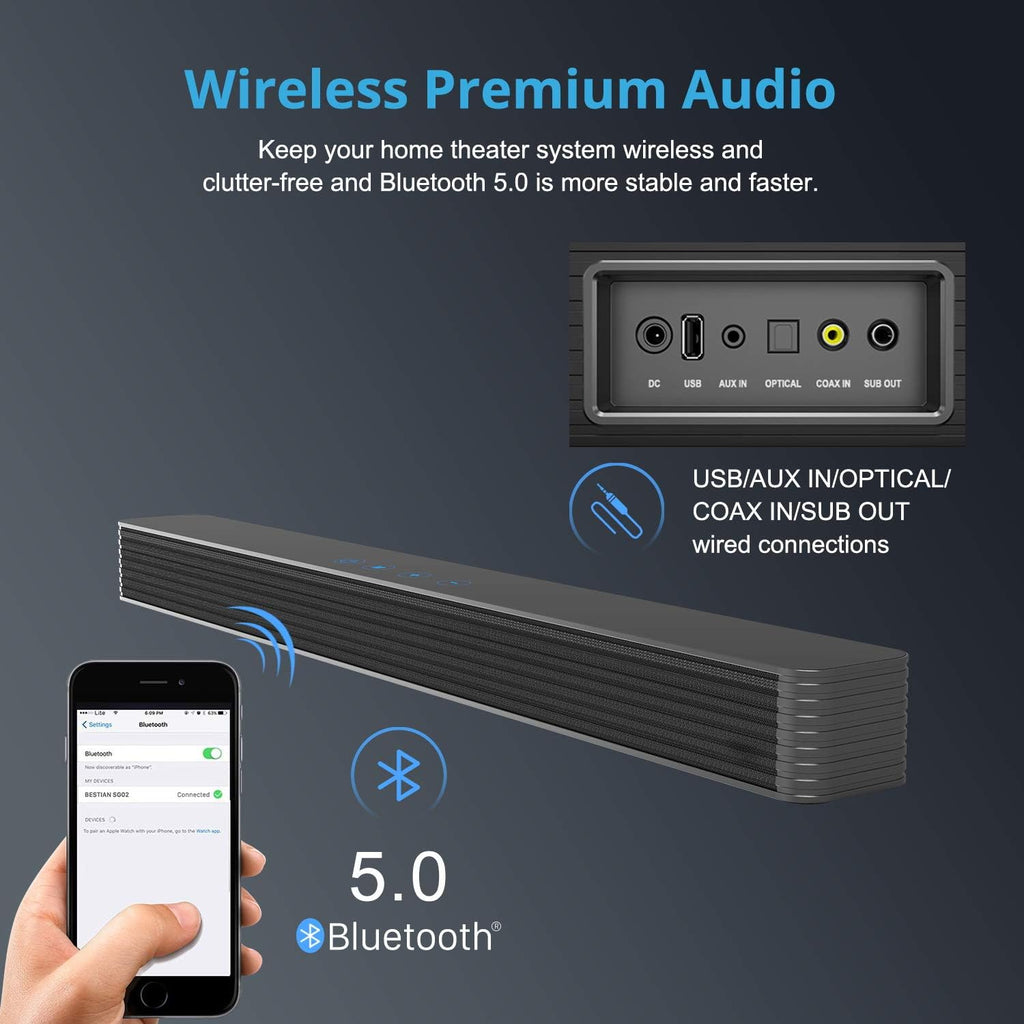 Black Bluetooth 5.0 Sound Bar Speaker D62507