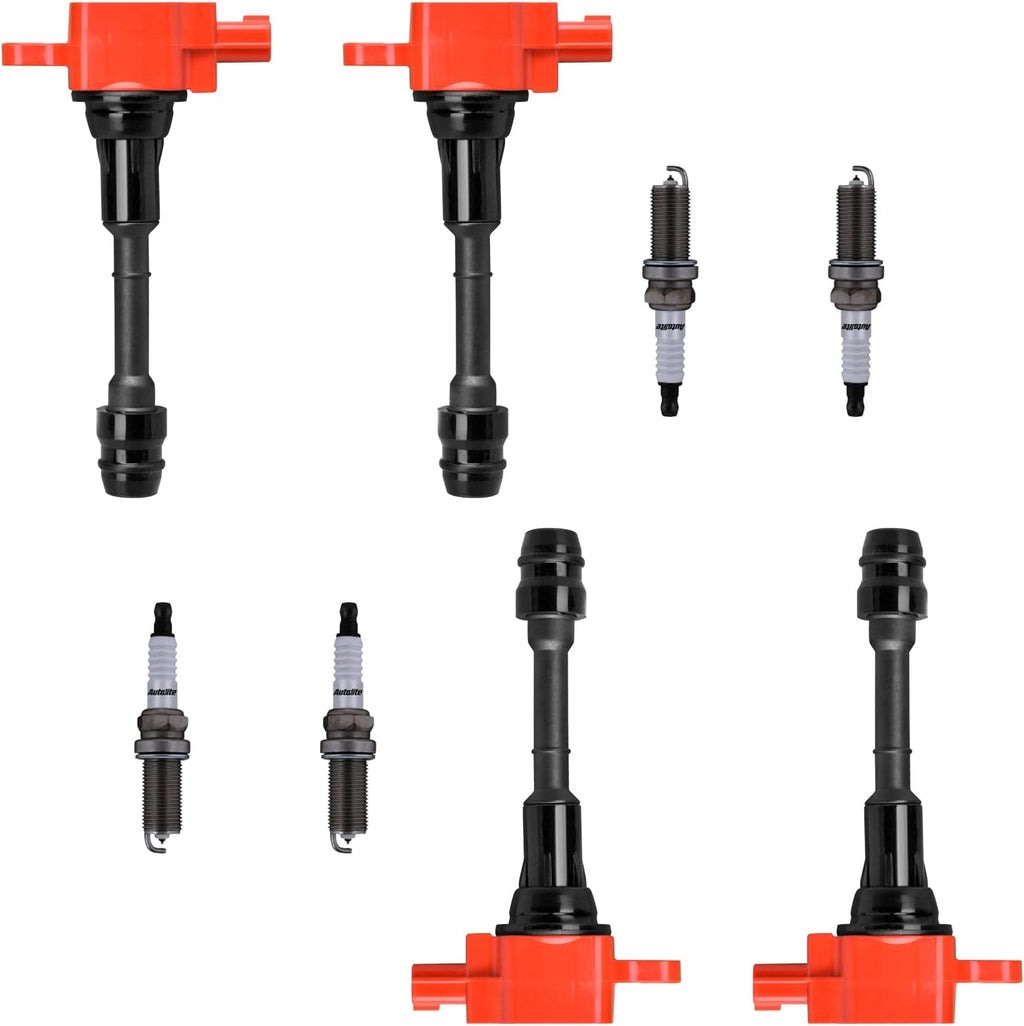 4pc Racing Ignition Coil Pack And Platinum Spark Plug Compatible With Nissan Altima Sentra X-Trail 2002 2003 2004 2005 2006 2.5L L4 T9749