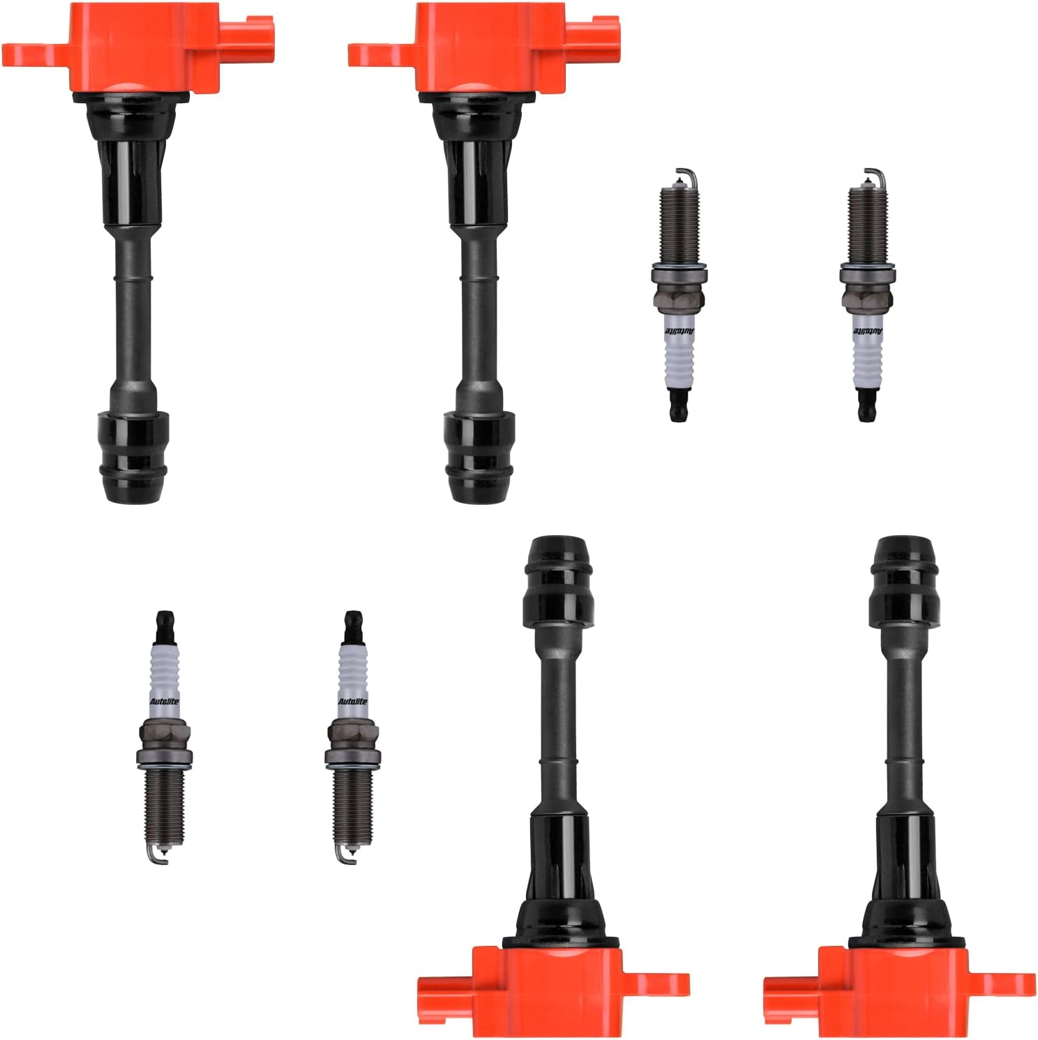 4pc Racing Ignition Coil Pack And Platinum Spark Plug Compatible With Nissan Altima Sentra X-Trail 2002 2003 2004 2005 2006 2.5L L4 T9749