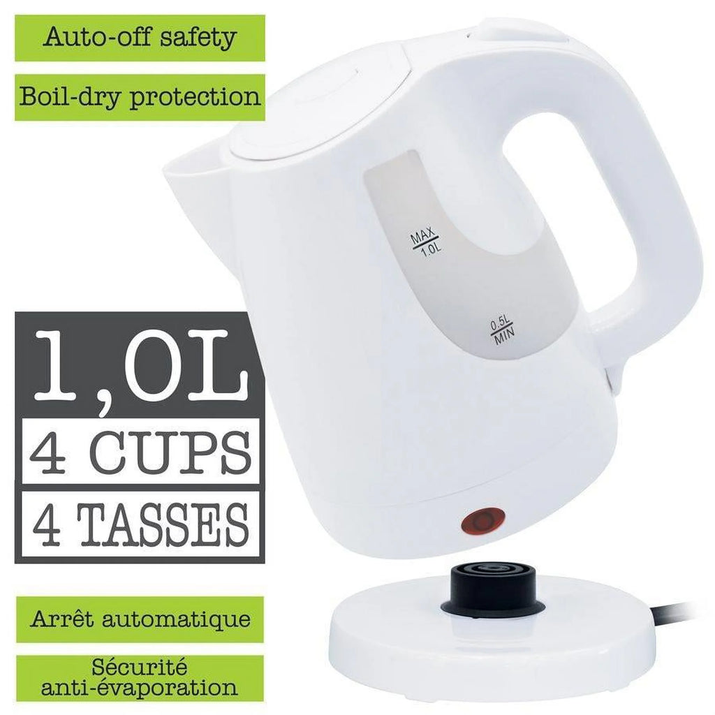 Cordless Kettle 1 Liters, 1000 Watts, White G111170