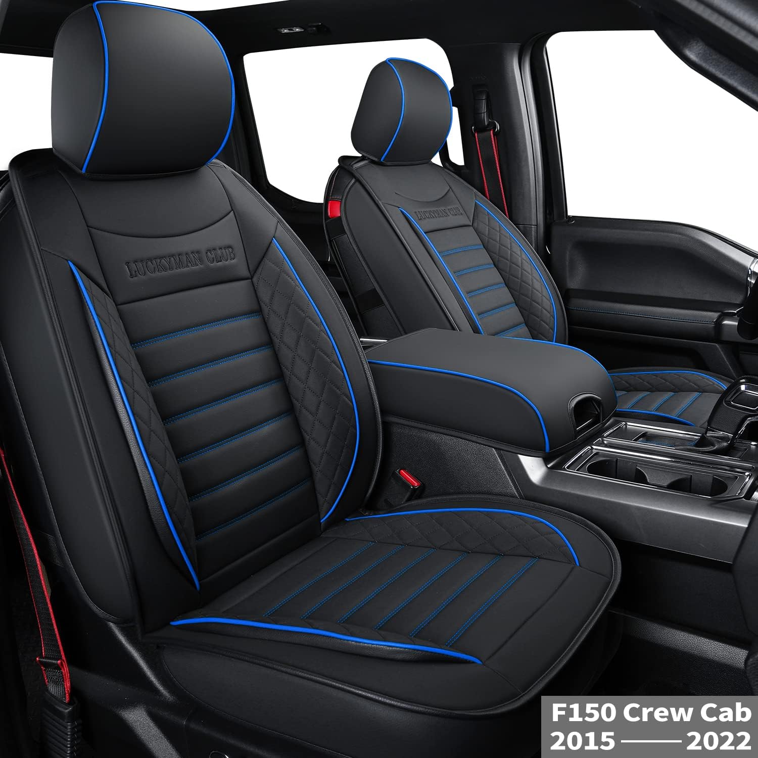 Black Rear Faux Leather Back Seat Covers V38481