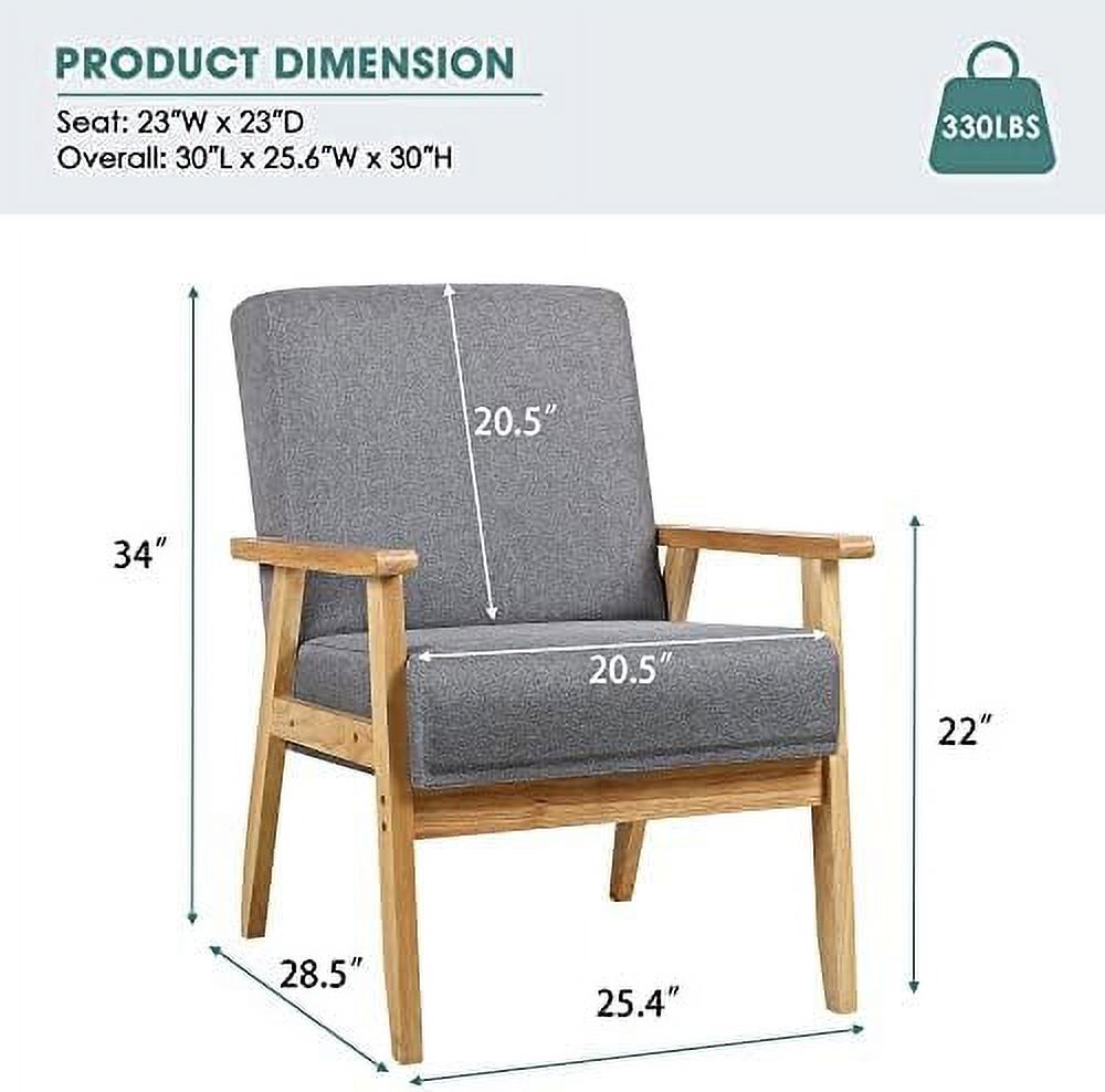Beige Wooden Accent Chairs Set of 2 D843