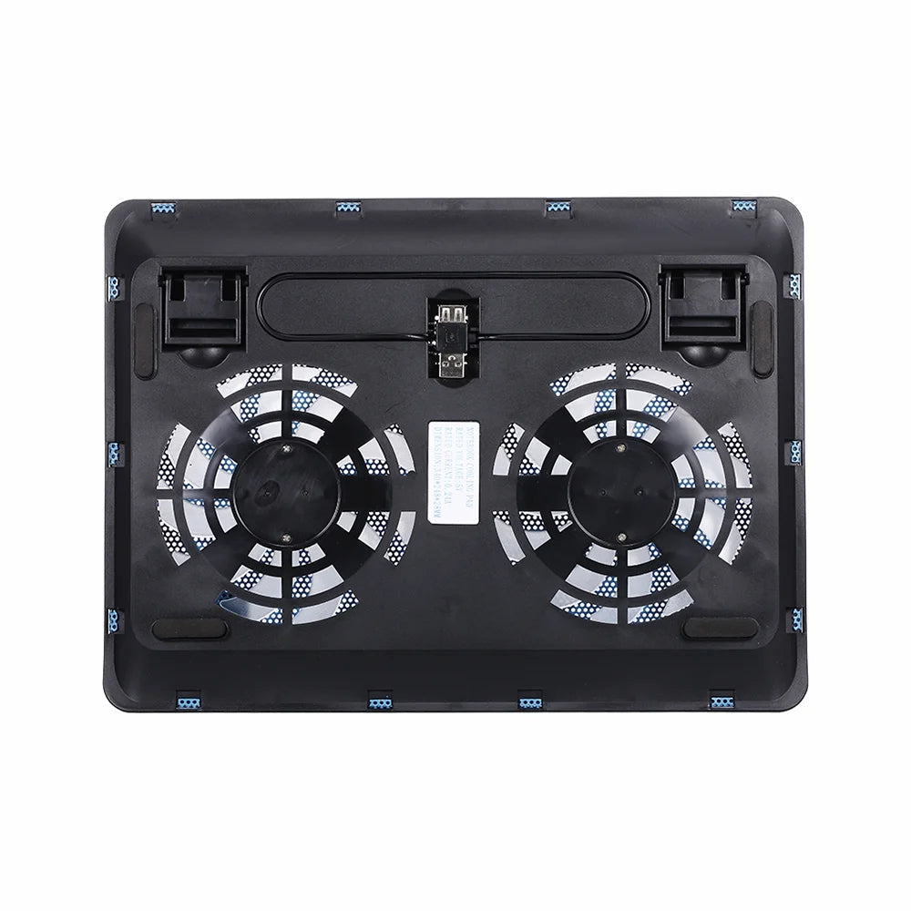 Blue Double Fans Laptop Cooling Pad with Two USB Ports E79262