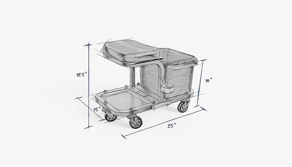 Rolling Car Wash Stool 350 lbs. Capacity H953