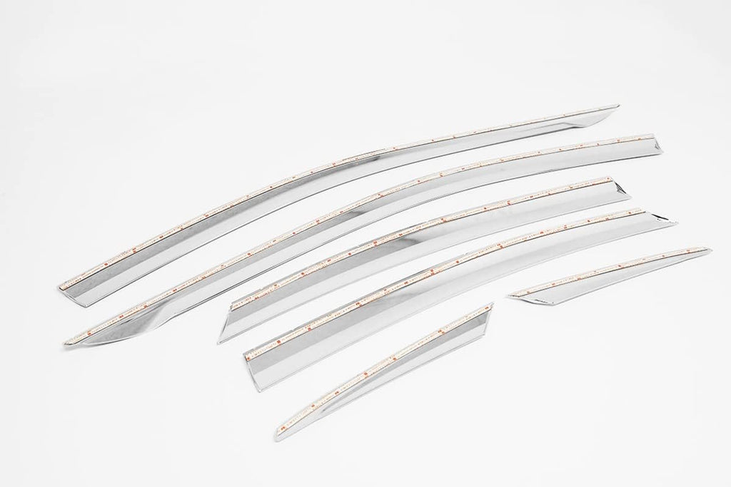 Chrome Finish Tape-On Style Rain Guards for Kia Forte Sedan 2019-2022 (6PCs) P698115