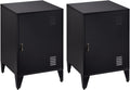 Black Metal Night Stands Set of 2 with 1 Door S6421