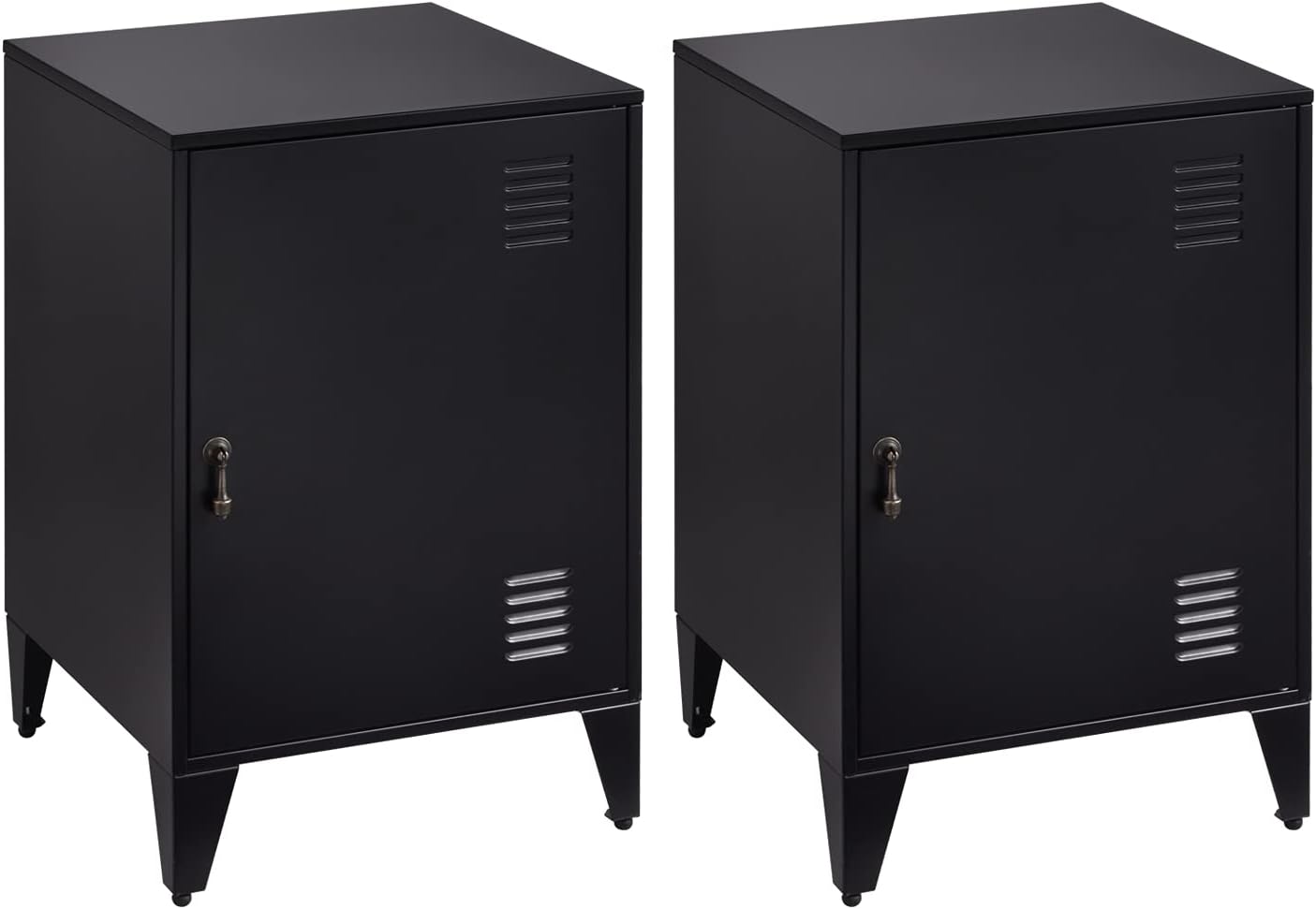Black Metal Night Stands Set of 2 with 1 Door S6421