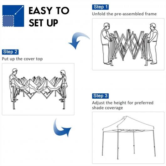 10' x 10' Portable Pop Up Canopy Tent with Roller Bag V522344