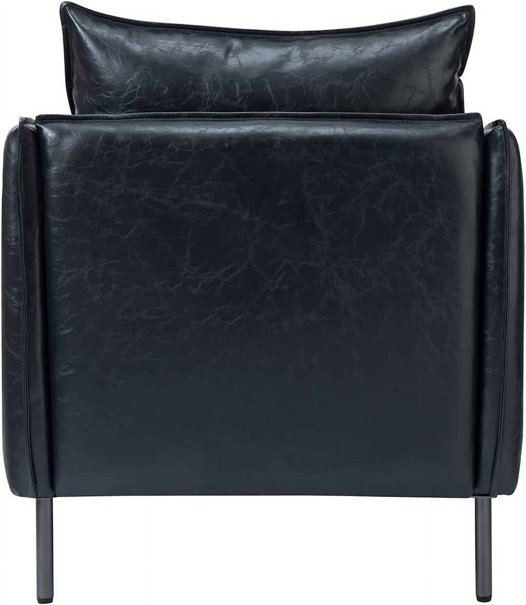 Navy Faux Leather Armchair Set Of 2 N159645
