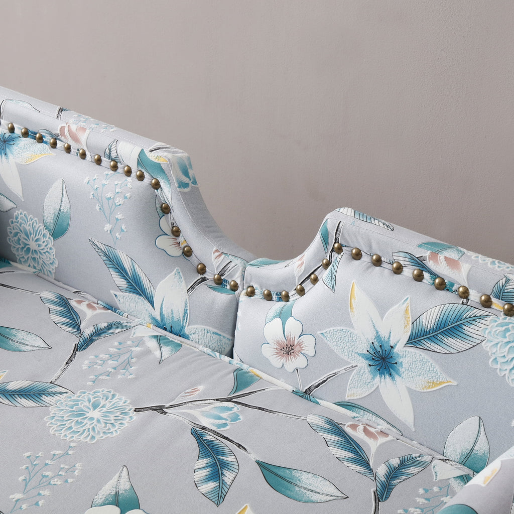 61" Width Fabric Upholstered Loveseat Settee with Washable Cushion Cover J684024