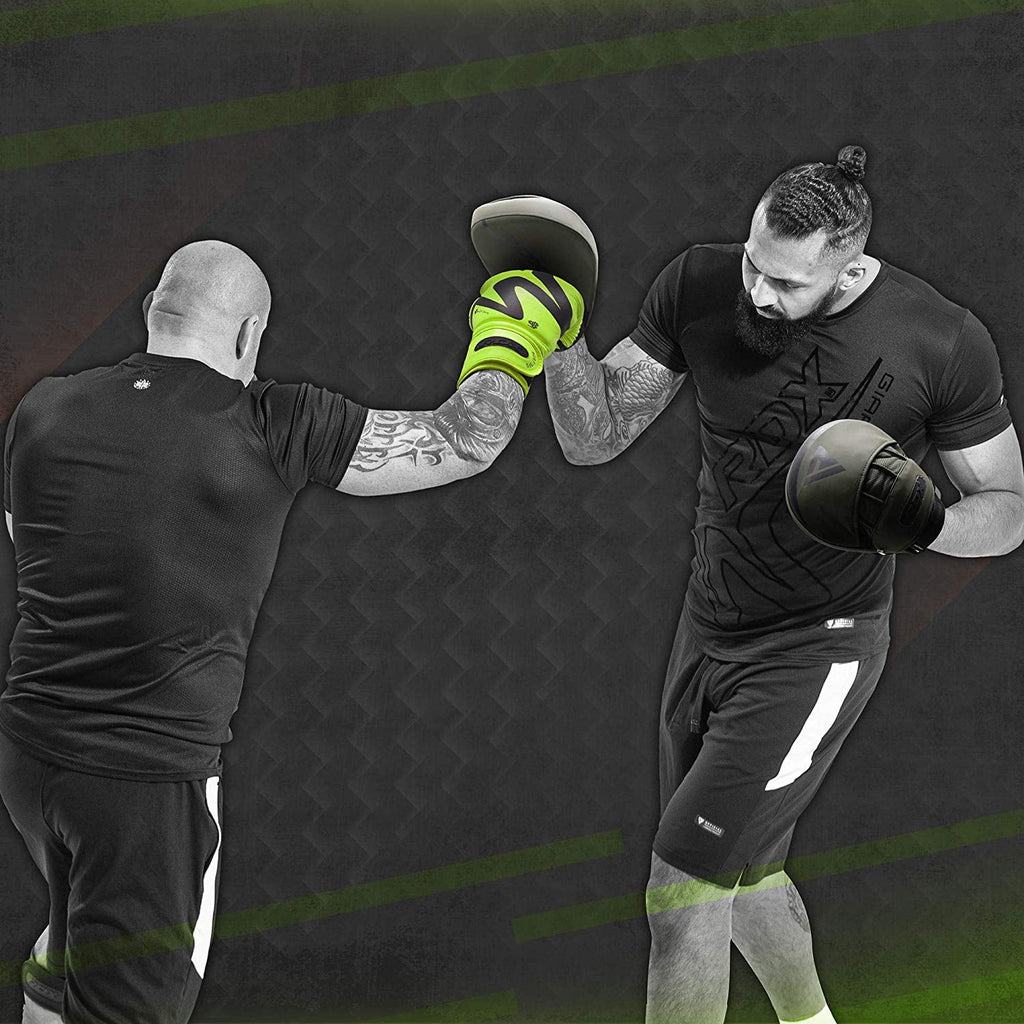 Matte Green Leather Boxing Focus Mitts Y468