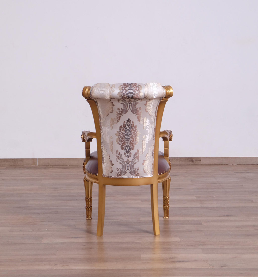 Antique Bronze & Pearl Arm Chair Set 2Pcs V660839