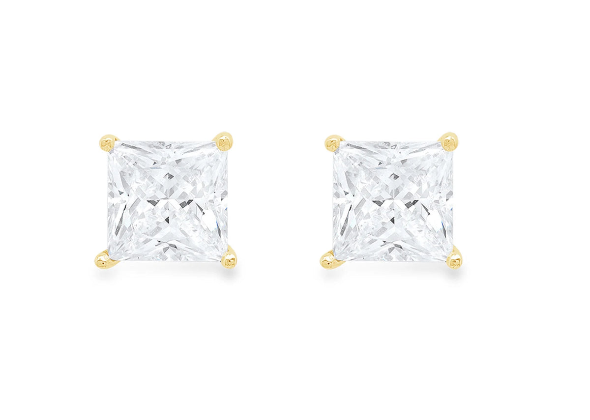 18K Yellow Gold Diamond Stud Earrings U1952