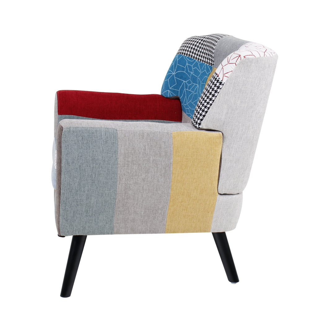 Patchwork Fabric Accent Chair E1922