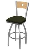 Natural Swivel Counter Stool with Stainless Finish C601644