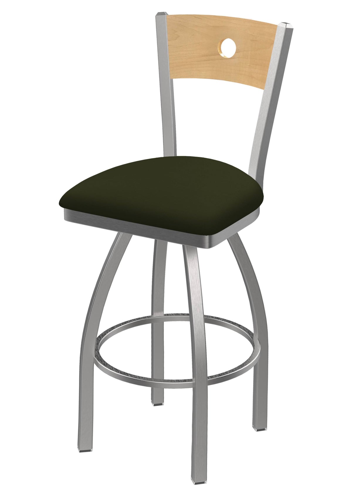 Natural Swivel Counter Stool with Stainless Finish C601644