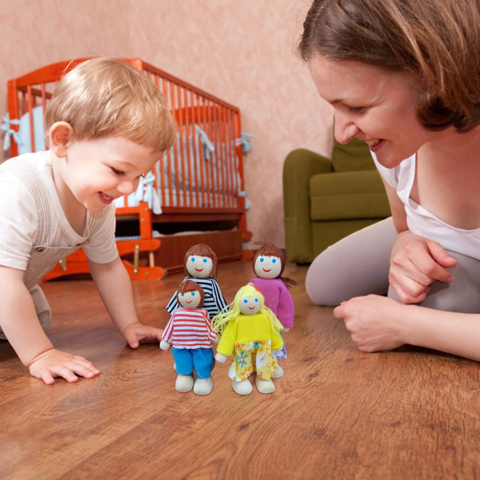Dolls House 4 People Set Doll Toy L4477