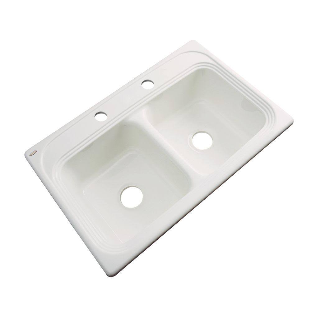 Almond Brown Acrylic Double Bowl Kitchen Sink K46606