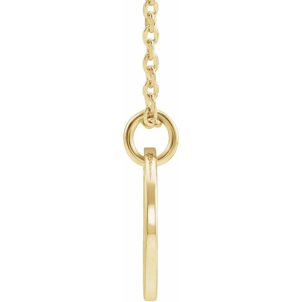 14k Yellow Gold Polished Initial Dangle Necklace P212