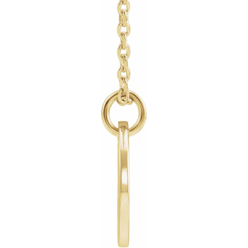 14k Yellow Gold Polished Initial Dangle Necklace P212