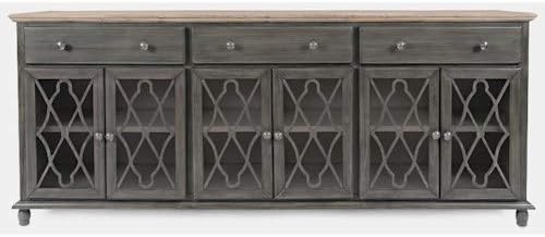Grey Six Door Accent Cabinet E38706
