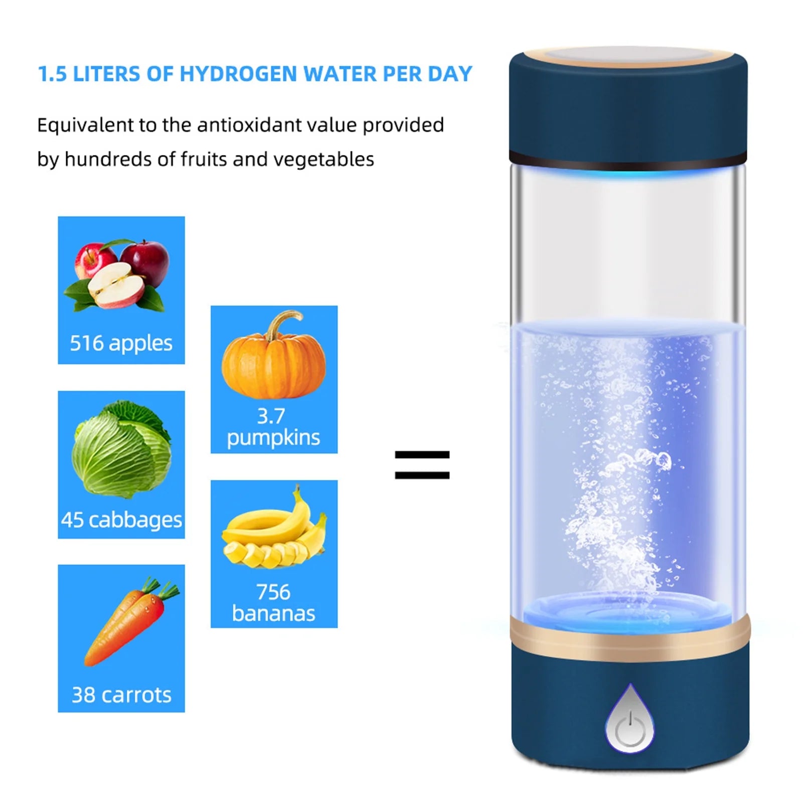 420ml Portable Hydrogen-Rich Generator Bottle Glass Cup P6410