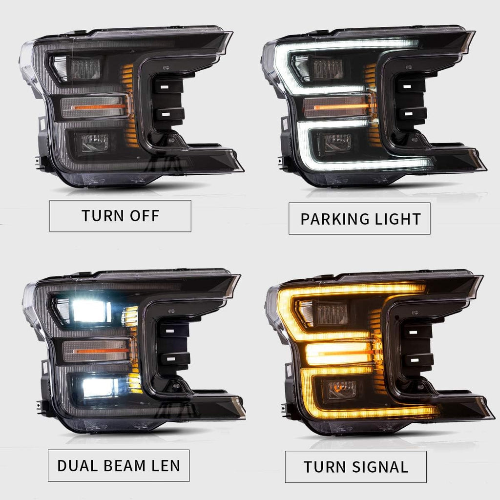 LED Projector Headlights with Smoked Taillights with Red Turn Signal Lights G32096