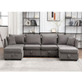 Modular Sectional Sofa with Storage, 6 Seat Sleeper Sofa Set J837