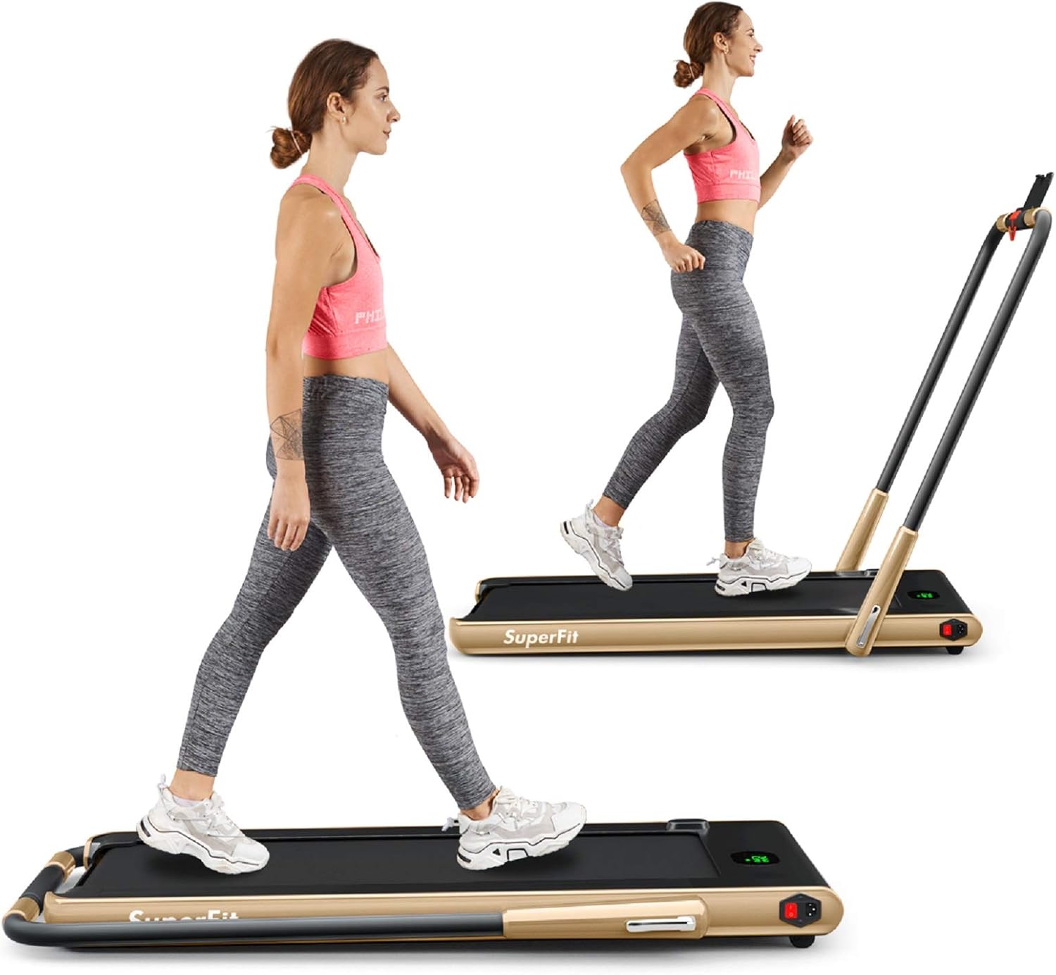 2 in 1 Folding Treadmill with APP Control and LED Display O863701