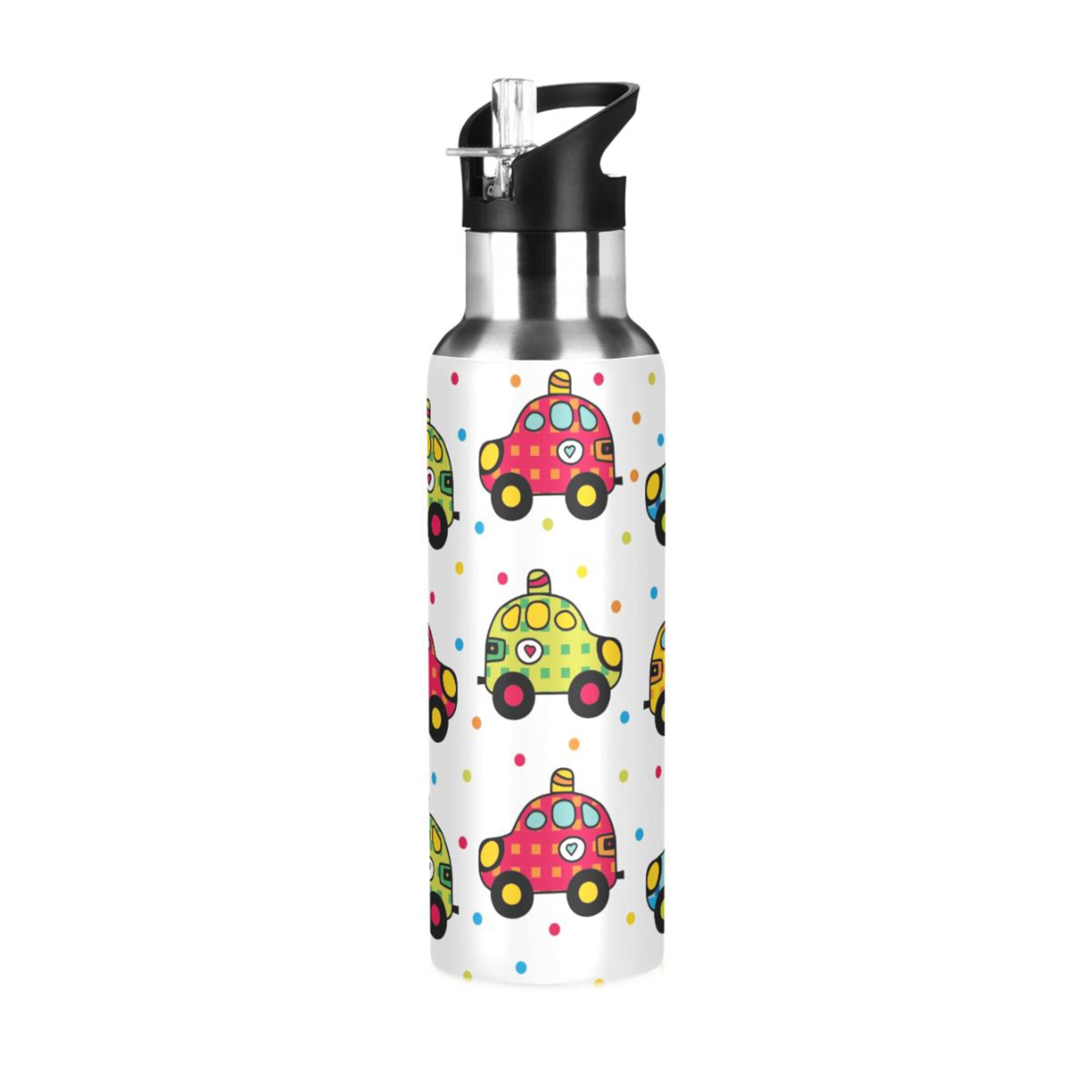 Stainless Steel Insulated Thermos Vacuum Flask Water Bottle with Straw Lid G30620