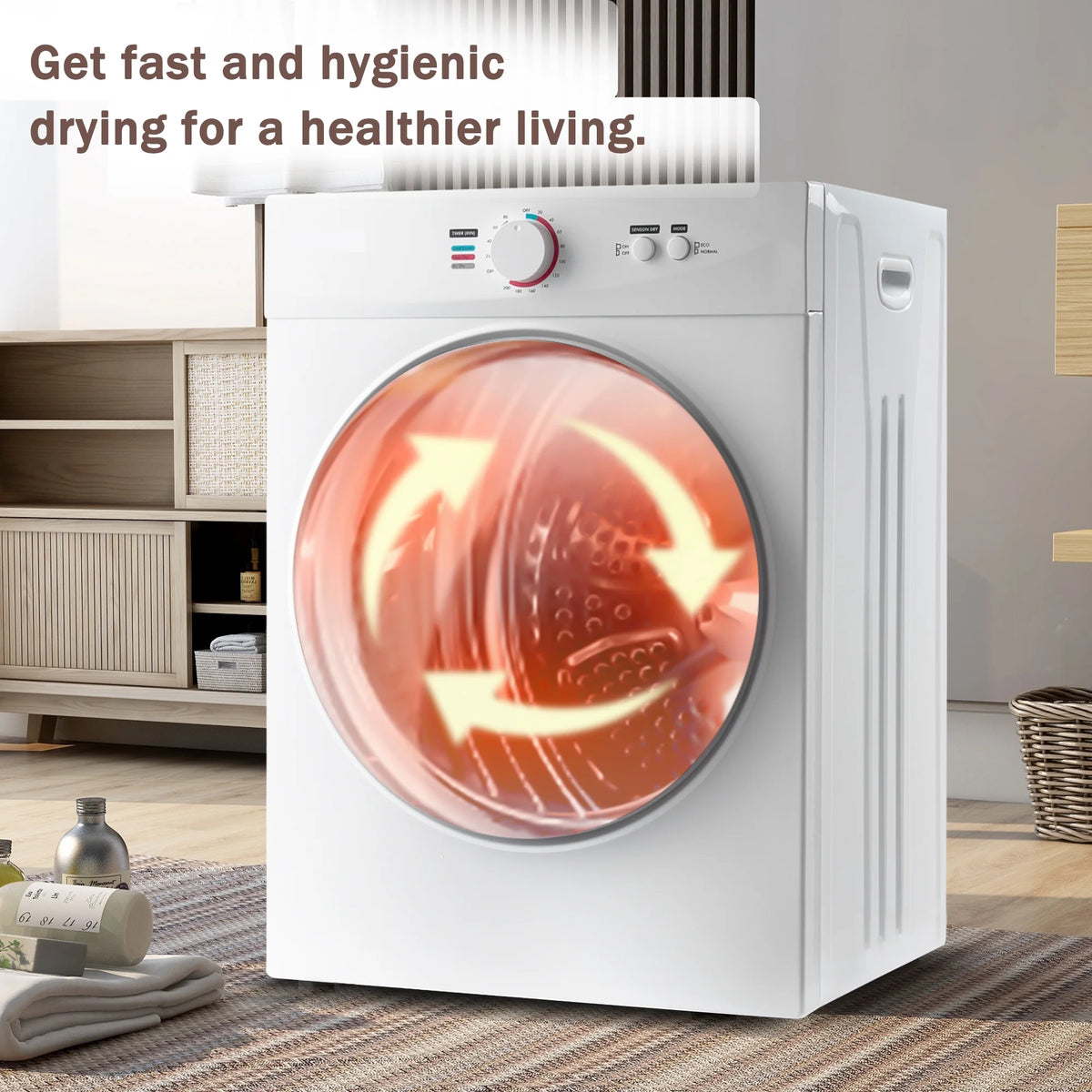 Portable Stainless Steel Clothes Dryer with Wall Mount Kit Q79763