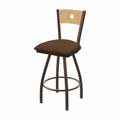 25x22 Swivel Counter Stool with Pewter Finish and Rein Thatch Seat E8345