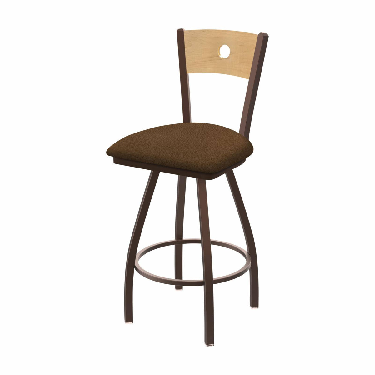 25x22 Swivel Counter Stool with Pewter Finish and Rein Thatch Seat E8345