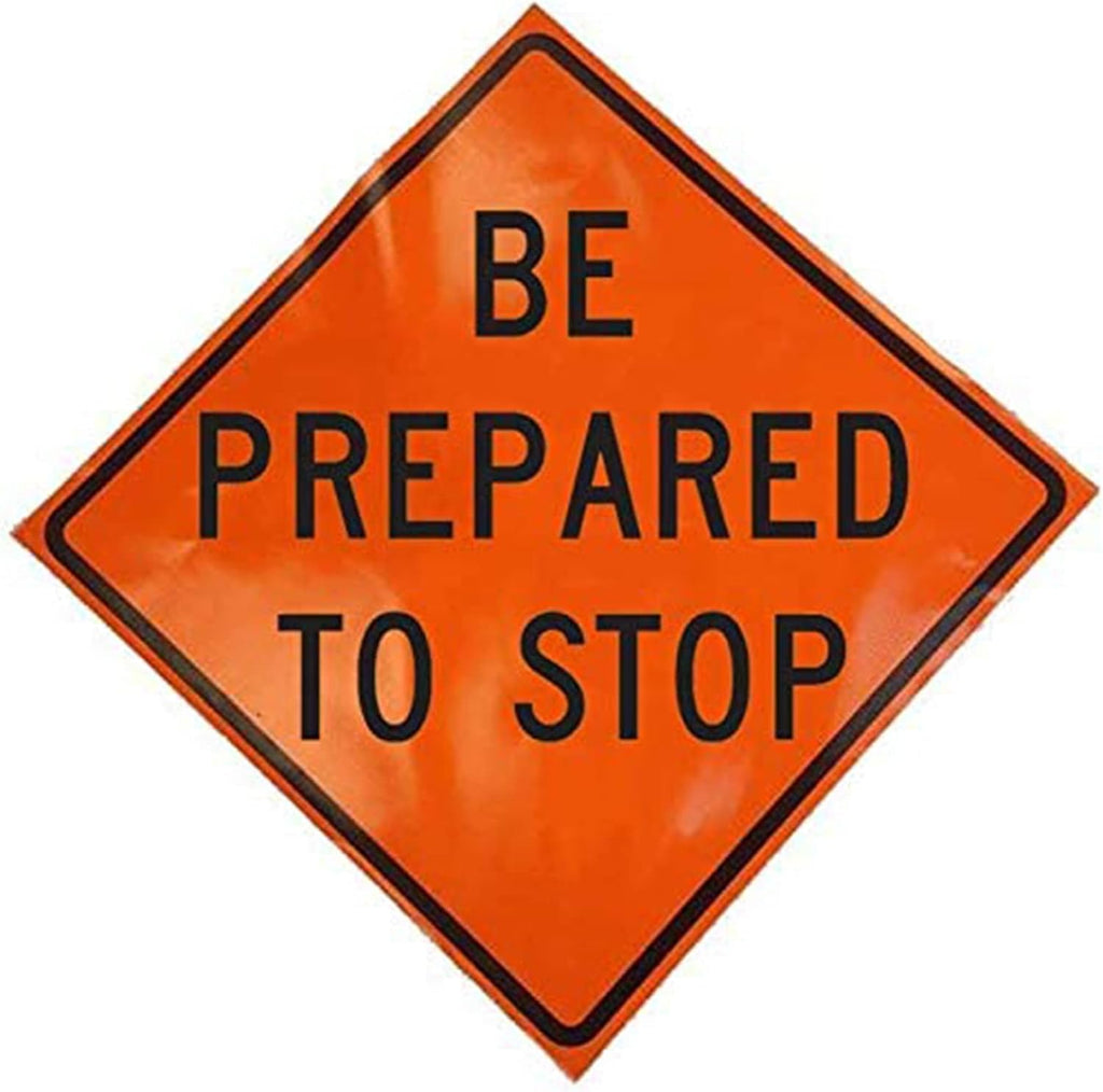 Pack of 2 Orange Fluorescent Vinyl Warning Sign V338