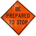 Pack of 2 Orange Fluorescent Vinyl Warning Sign V338