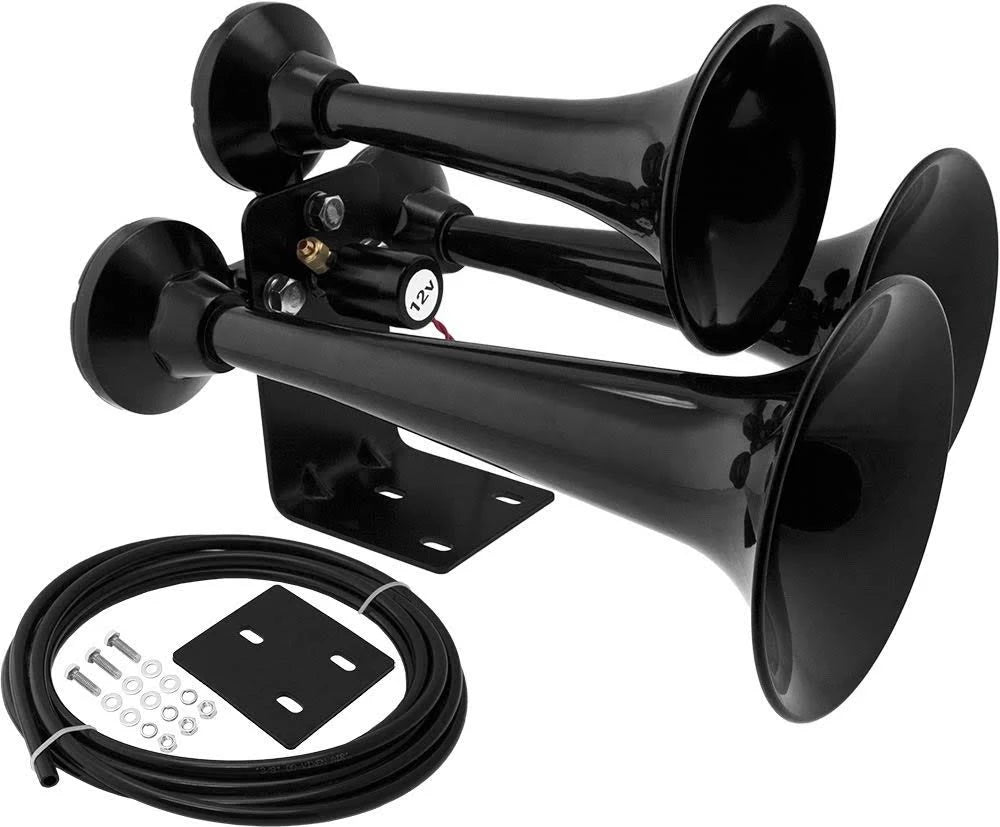 3 Air Horn Black Heavy Duty ABS Train Horn W958
