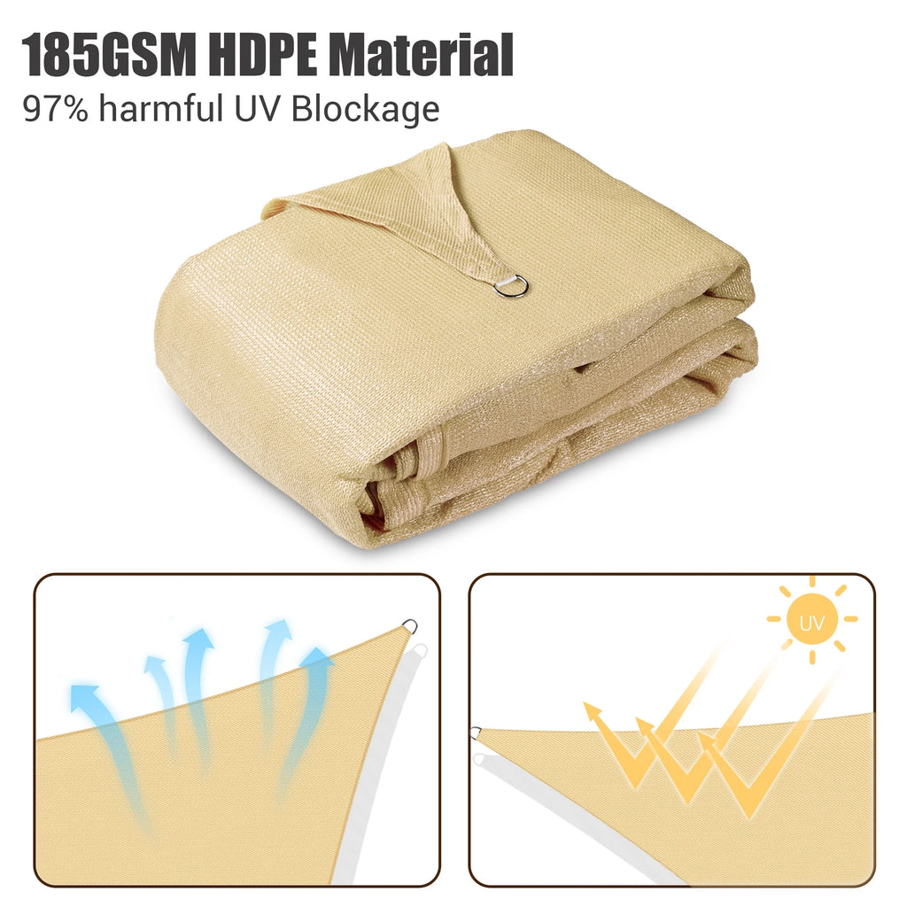 Beige Rectangle Sun Shade Sail V609